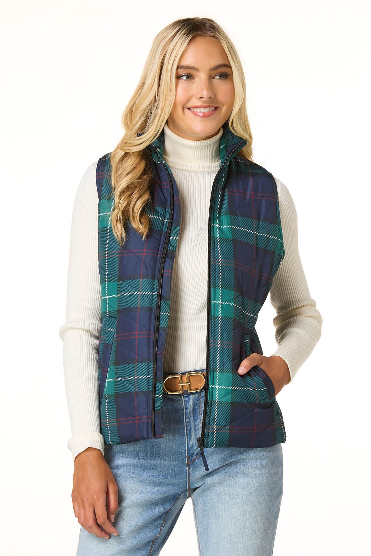 Plaid Puffy Vest | Cato Fashions