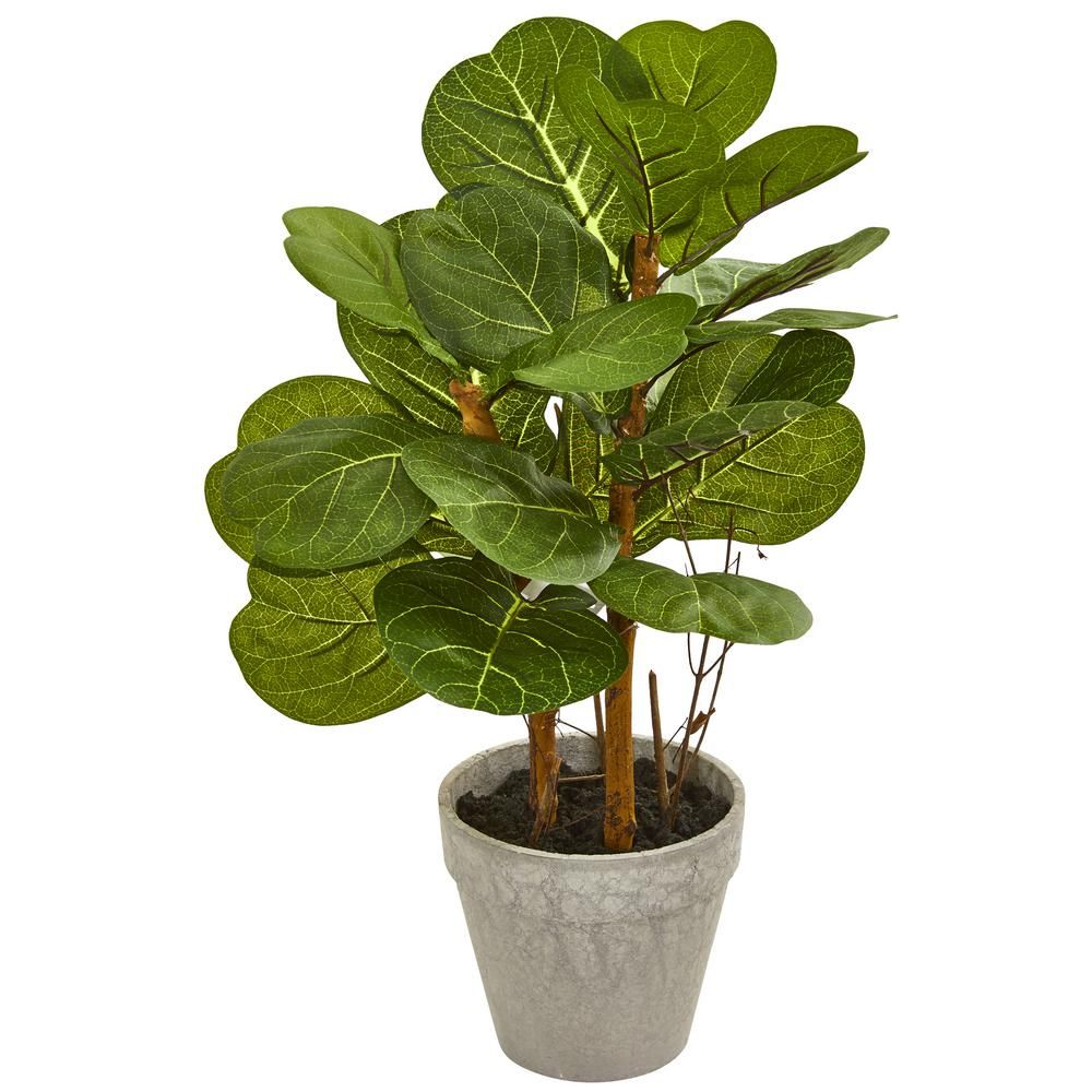 Nearly Natural 22 in. Fiddle Leaf Artificial Plant | The Home Depot