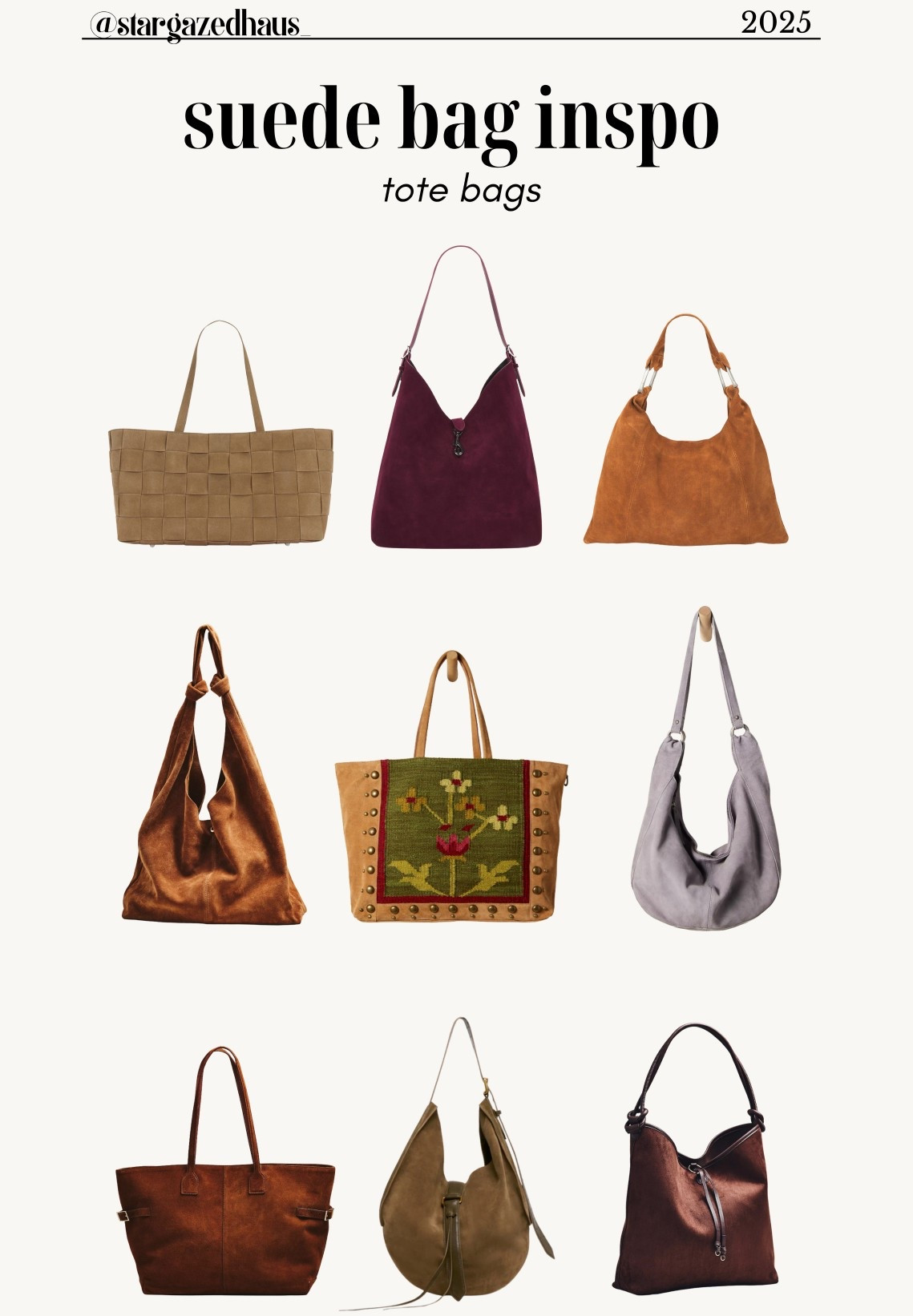 The perfect balance of form and function — suede totes that carry everything while looking impossibly chic. From oversized weaves to slouchy boho styles, these bags bring texture and romance to your everyday rotation. 

#LTKStyleTip #LTKFindsUnder100 #LTKSeasonal