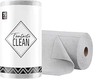 Fantasticlean Microfiber Cleaning Cloth Roll -75 Pack, Tear Away Microfiber Towels, 12" x 12", Re... | Amazon (US)
