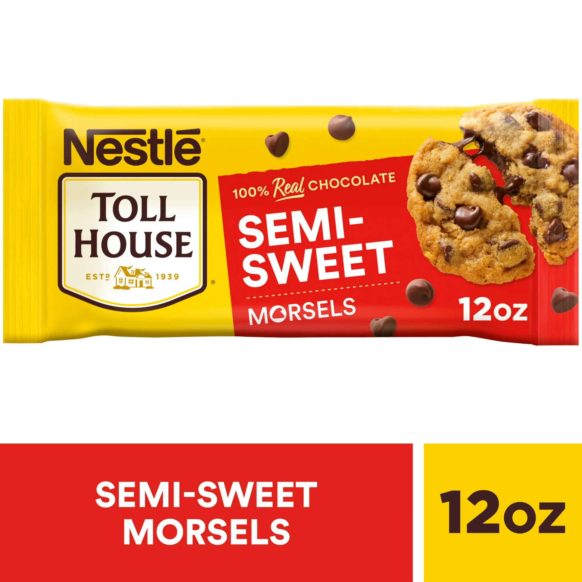 Nestle Toll House Semi Sweet Chocolate Chips for Christmas Cookie Baking, Regular, 12 oz Bag - Wa... | Walmart (US)