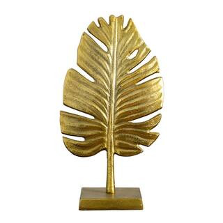 15.5in. Golden Leaf Sculpture Decorative Accent | The Home Depot