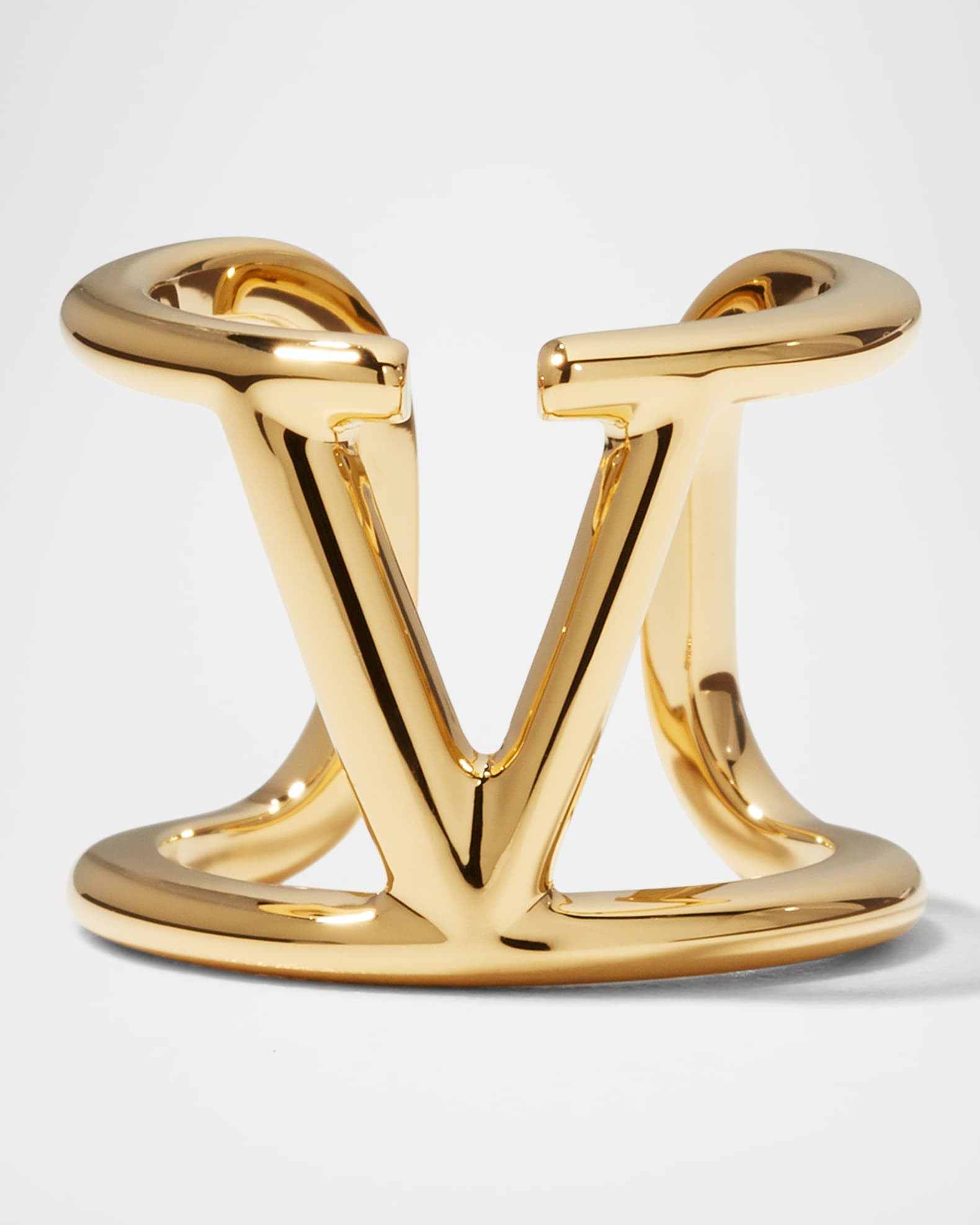 Metal V-Logo Ring | Neiman Marcus