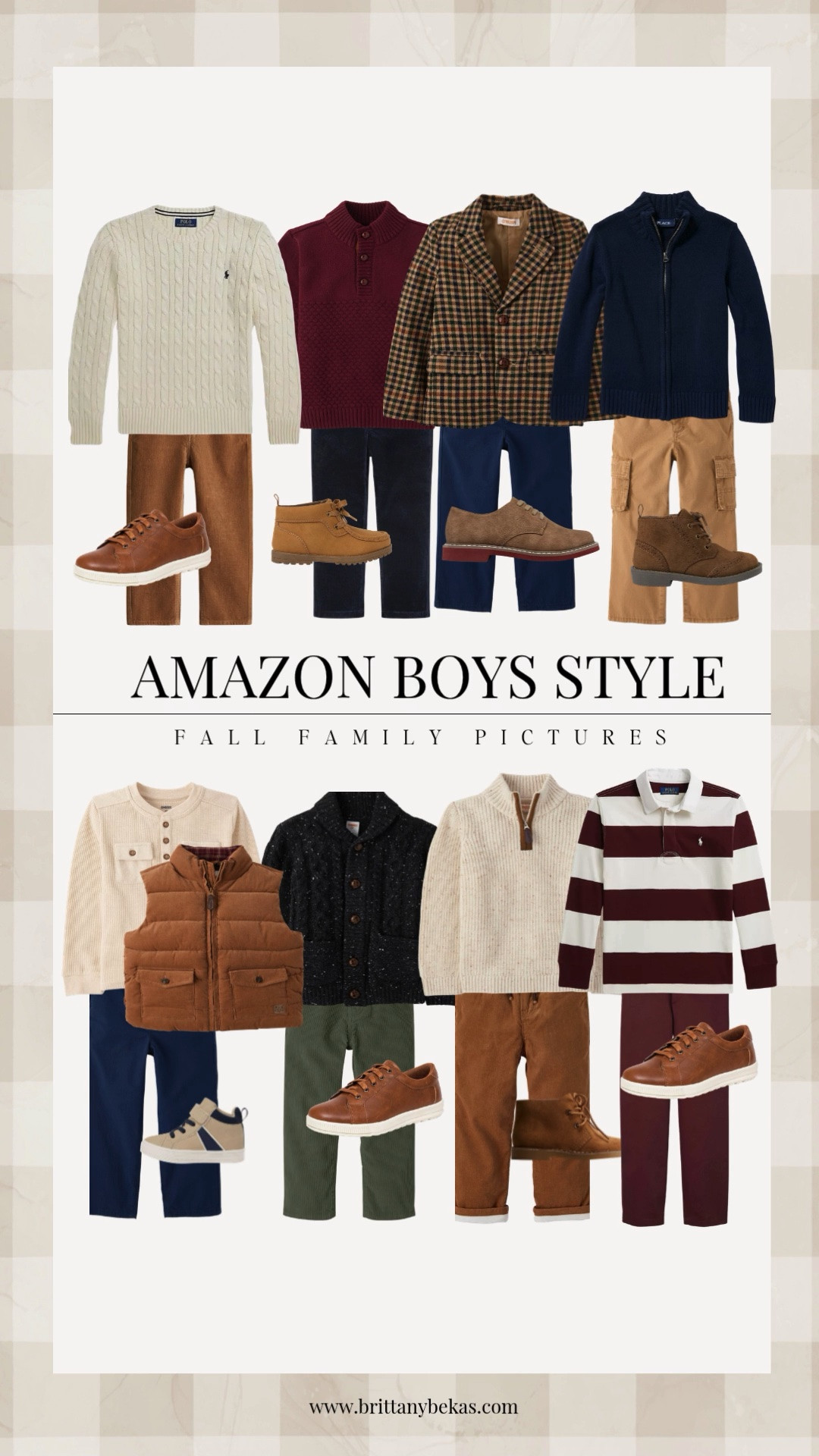 Amazon boys’ fall outfits for family photos 🍂 Classic sweaters, corduroy pants, quarter zips, rugby shirts, quilted layers and polished shoes in navy, burgundy, camel, cream and olive. These pieces are easy to mix into coordinated fall family photo outfits without making everyone match.

Amazon boys style / boys fall outfits / fall family photo outfits / boys family picture outfits / Amazon fashion / fall outfits for kids / amazon prime deals 
#LTKKids