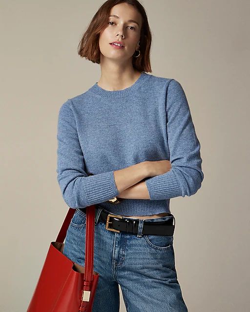 Cashmere shrunken crewneck sweater | J. Crew US