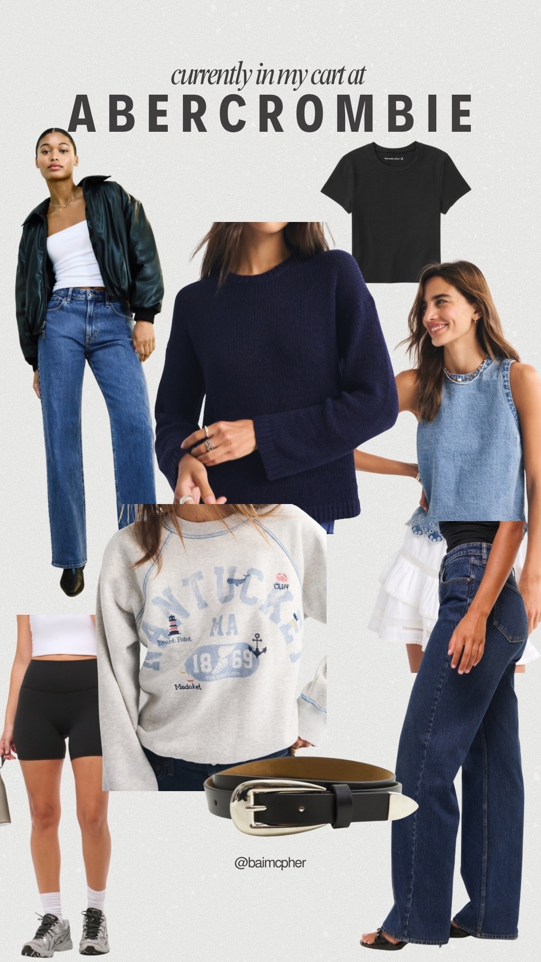 What’s in my Abercrombie cart right now during their current sale + an extra 15% off using AFLOVERLY 🥰🛍️👖