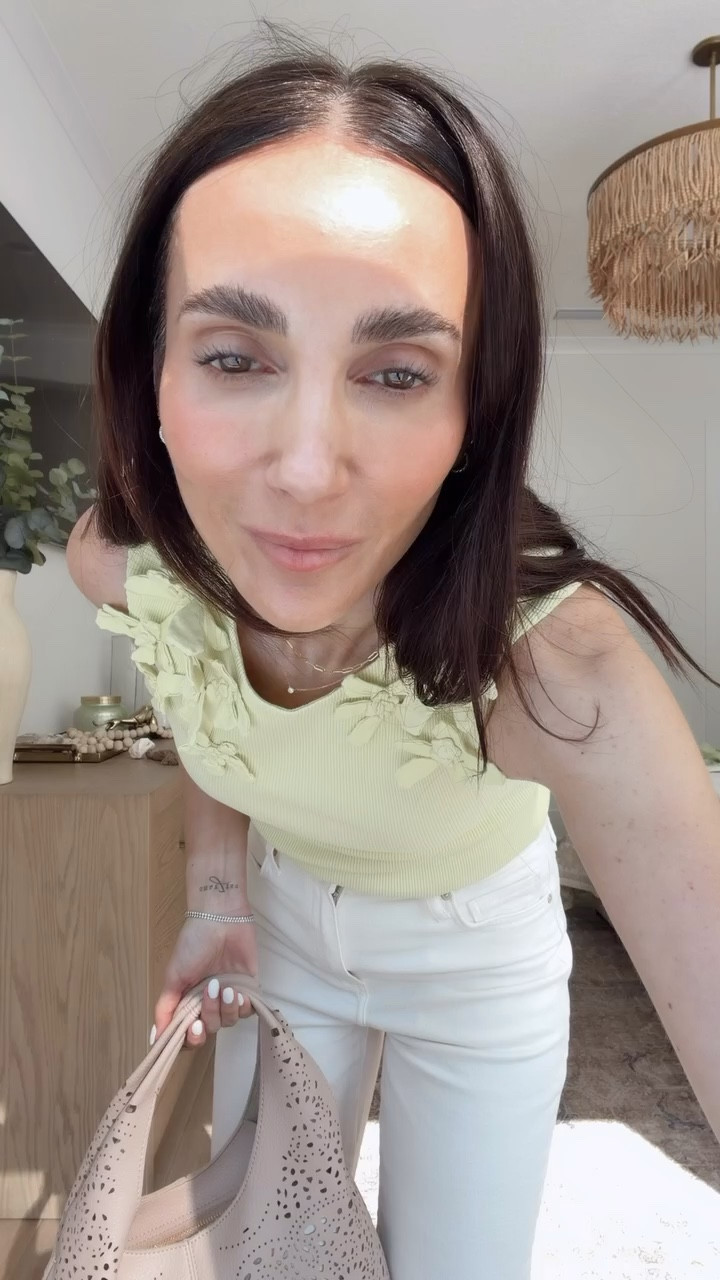 spring outfit i keep reaching for. this top is such a statement with the floral detail but still feels easy and wearable. paired it with my go to white denim and neutral accessories for a clean, polished look. perfect for brunch, errands, or anything in between

spring outfit, white denim, elevated casual, neutral style, everyday chic, feminine details, annabrstyle 

#LTKMothersDay #LTKSeasonal #LTKootd