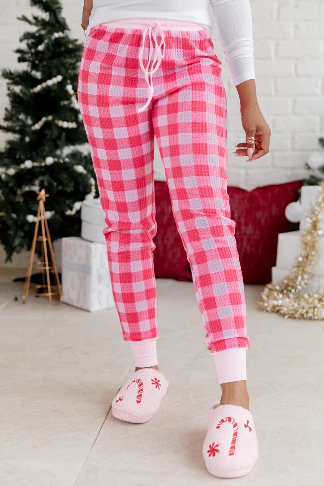 Pink Plaid Lounge Joggers | Pink Lily