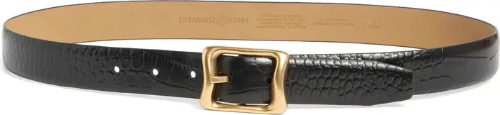Tana Croc Embossed Leather Belt | Nordstrom