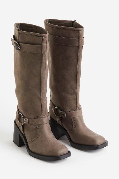 Biker Boots - Dark beige - Ladies | H&M US | H&M (US + CA)