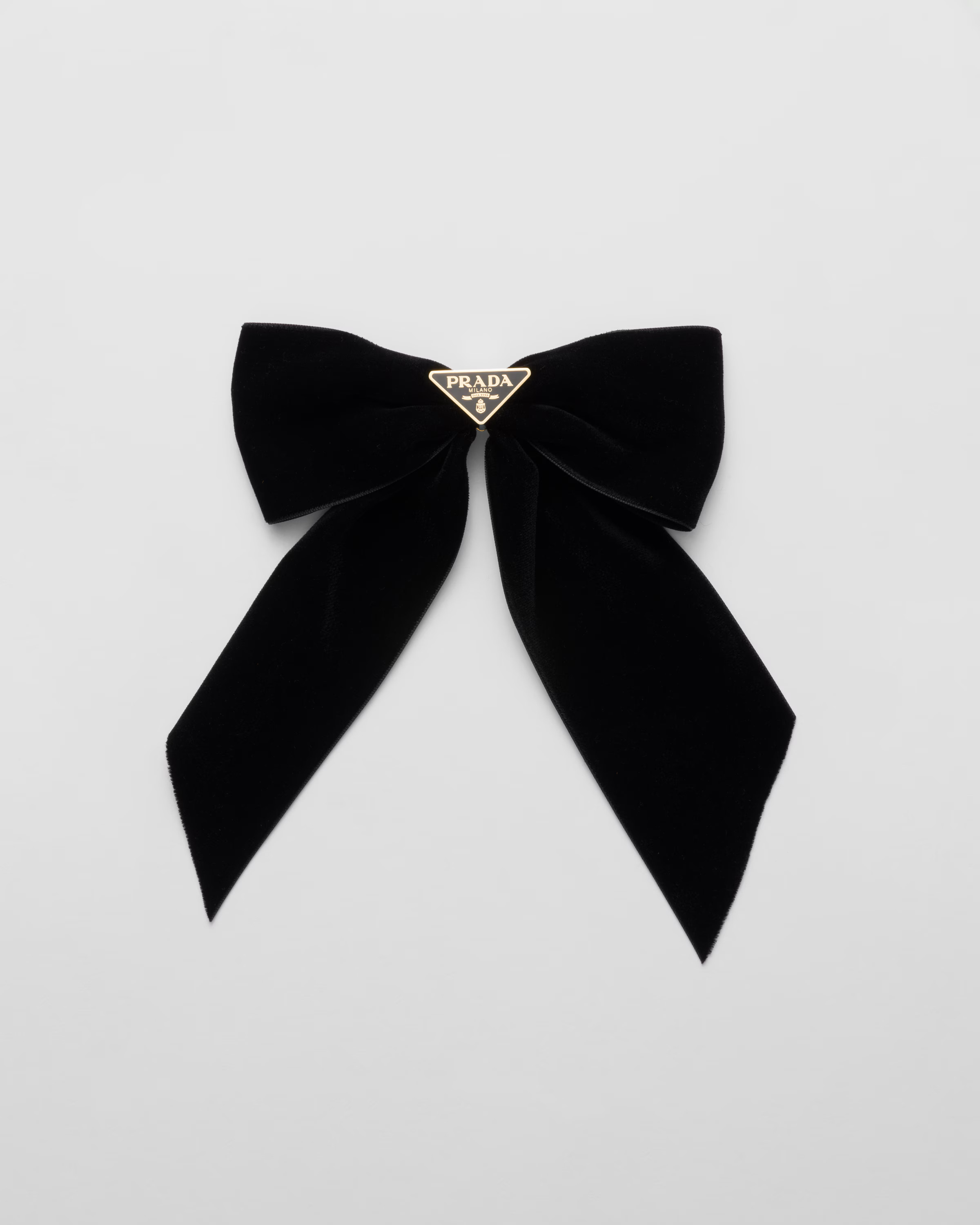 Black Velvet Bow Hair Clip | PRADA | Prada US