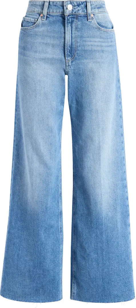 Anessa High Waist Raw Hem Wide Leg Jeans | Nordstrom