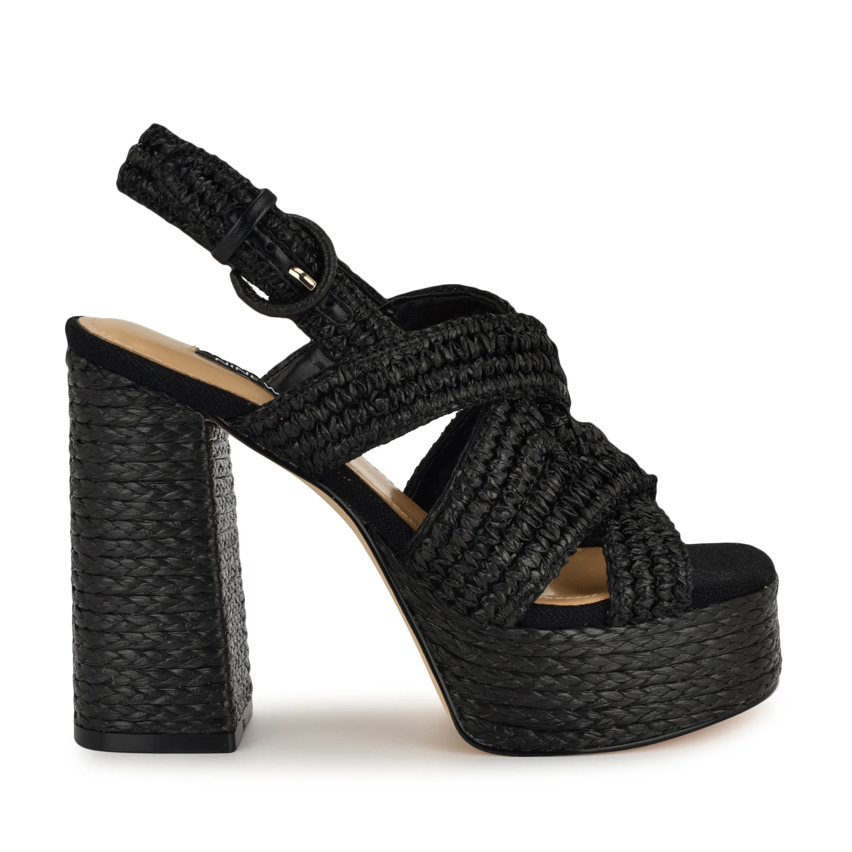 Women's Vanity Platform Sandals - Black Raffia | Nine West | Nine West (US)