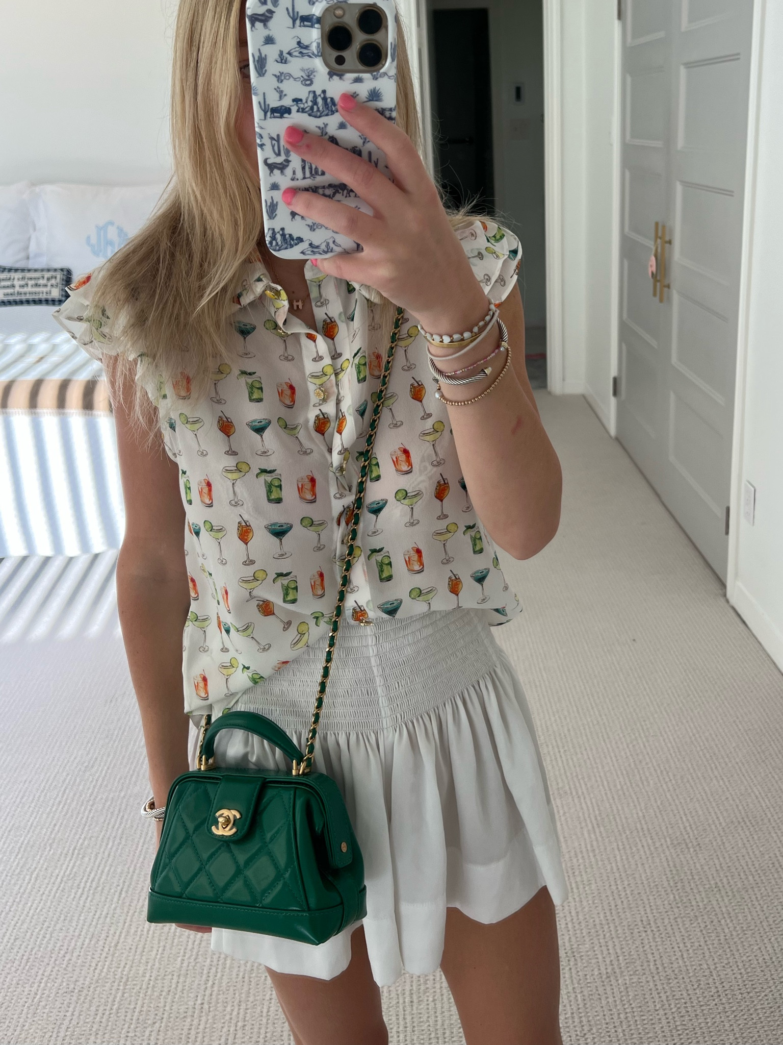 Alice & Olivia Cocktail Print Top