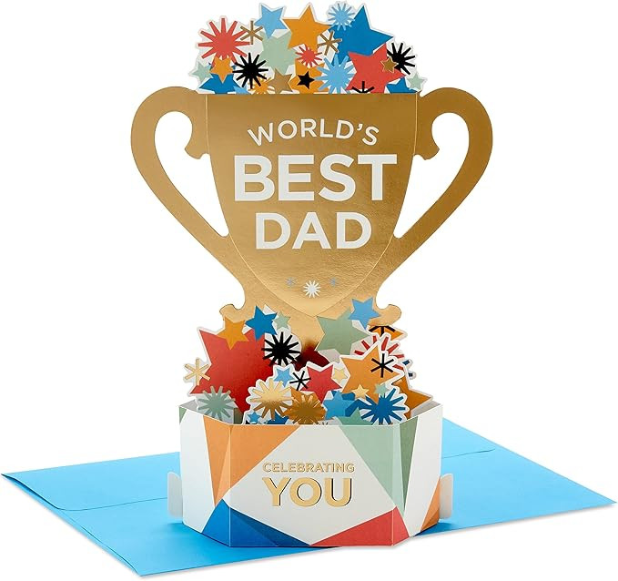 Hallmark Paper Wonder Pop Up Father's Day Card (World's Best Dad Trophy) or Birthday Card for Dad | Amazon (US)
