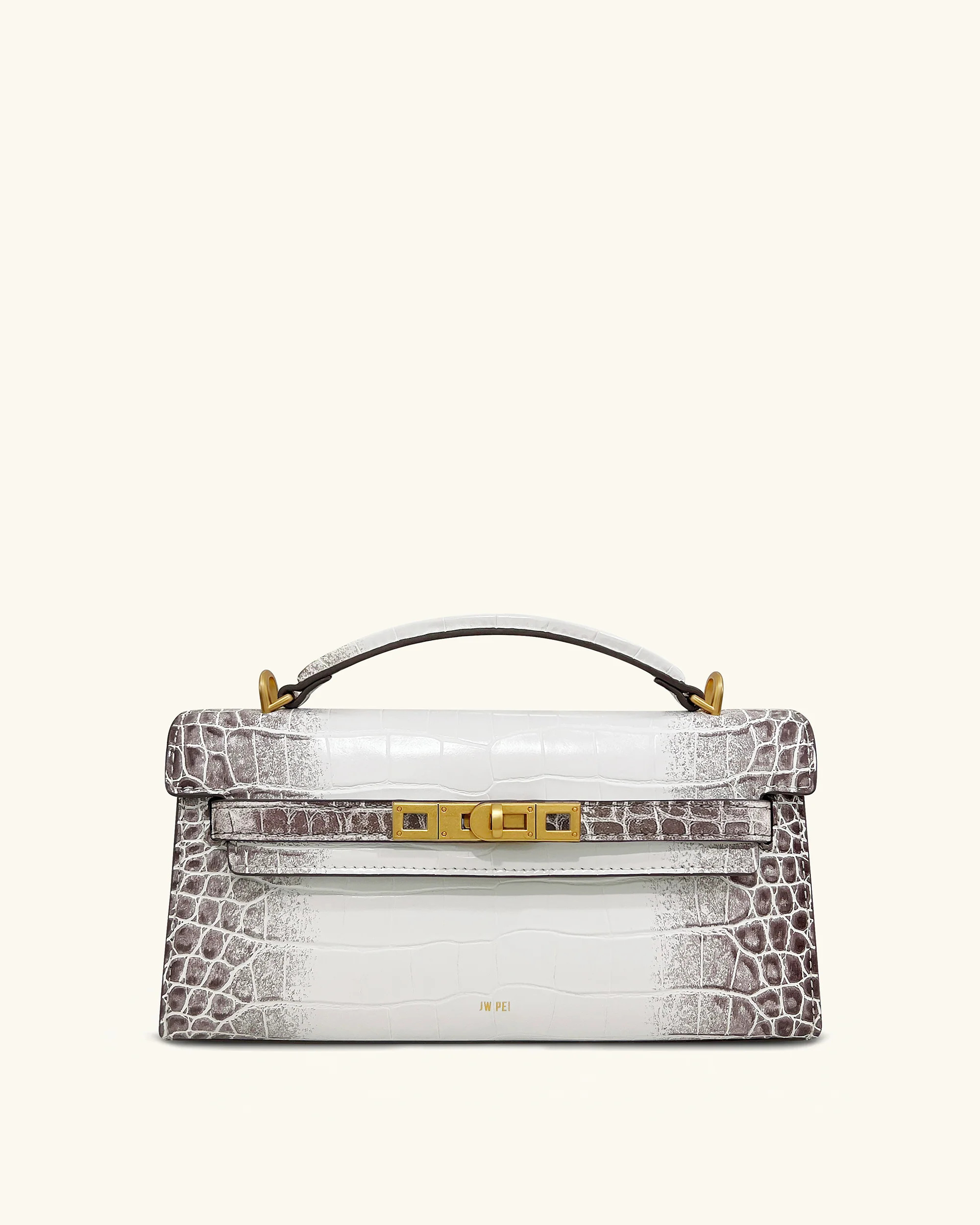 Noor Top Handle Bag - White Croc | JW PEI US