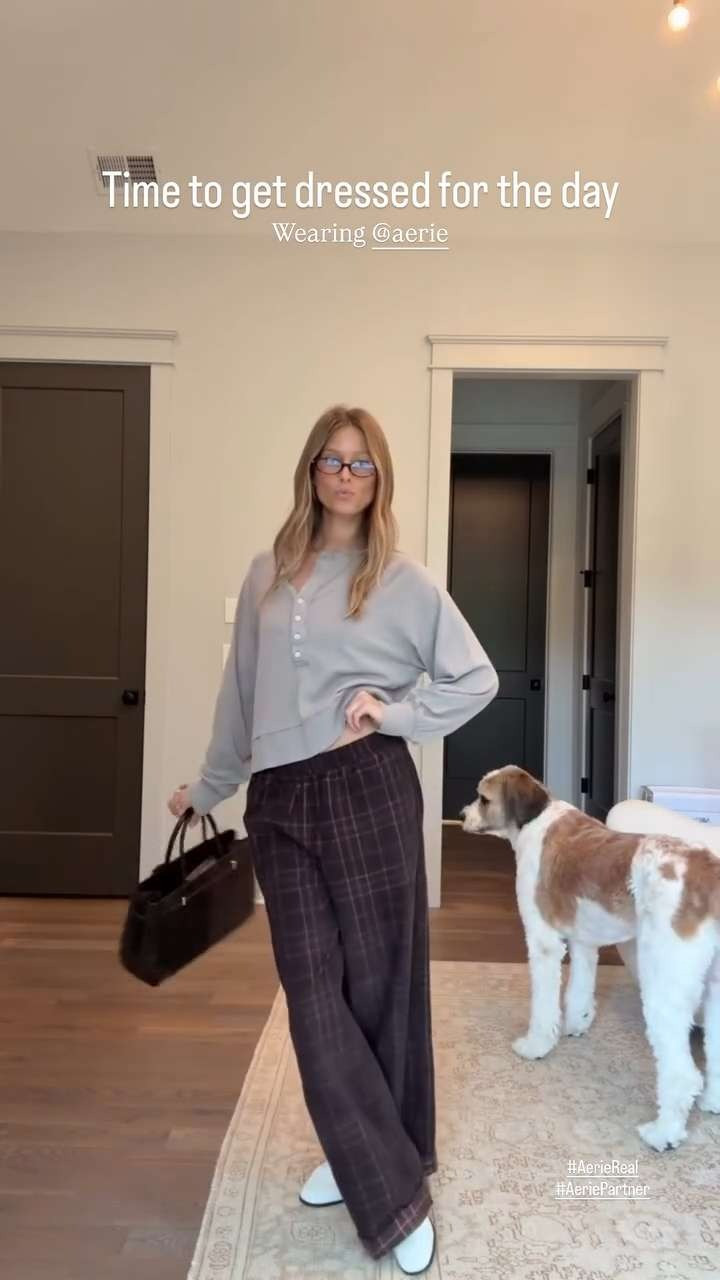 Time to get dressed for the day. Wearing all Aerie 🤎 

 #LTKgrwm #LTKootd #LTKStyleTip