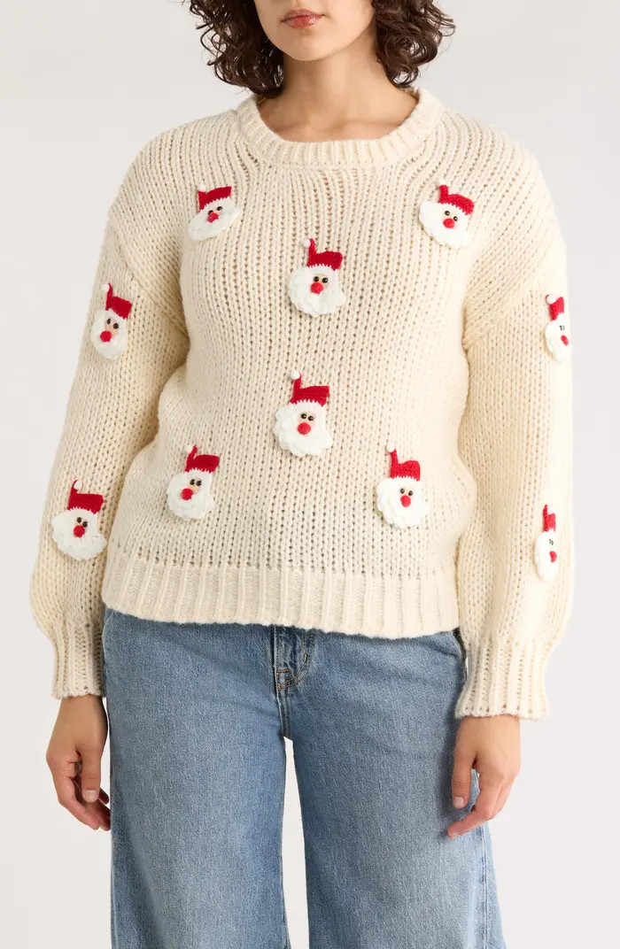 Roffe Accessories Embroidered Santa Claus Sweater | Nordstromrack | Nordstrom Rack
