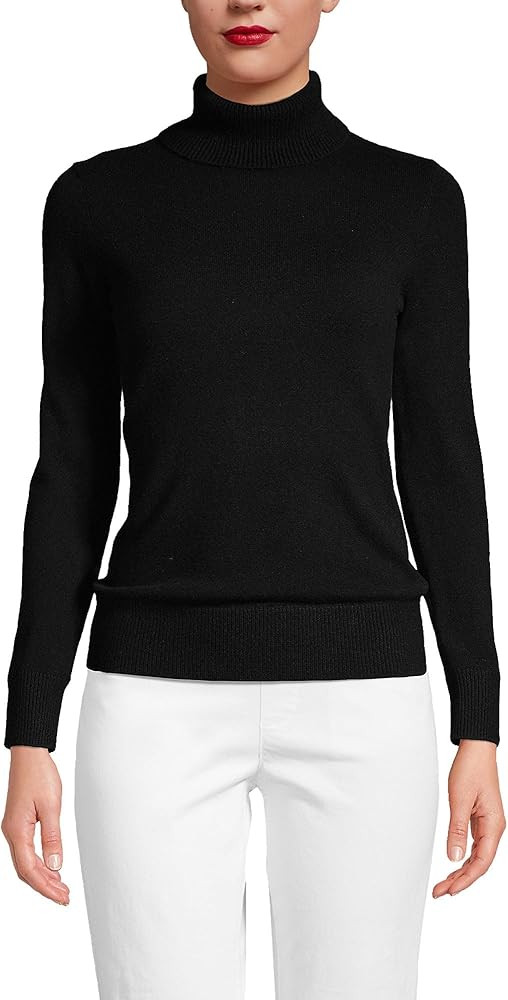 Lands' End Women's Cashmere Turtleneck Sweater | Amazon (US)