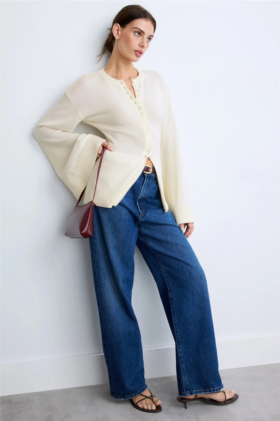 Button Front Cinched Cardigan | Rent the Runway