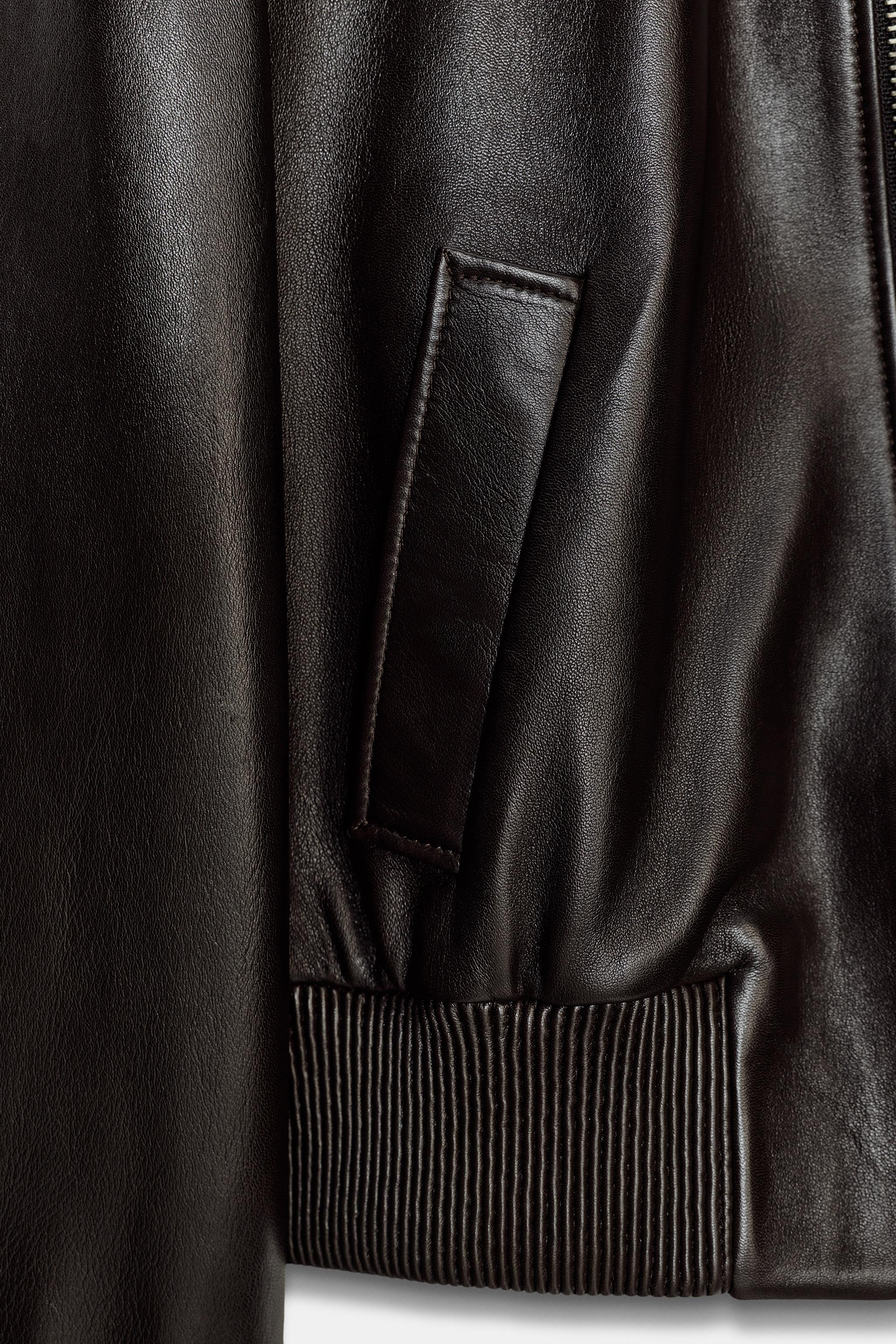 100% LEATHER BOMBER JACKET ZW COLLECTION | Zara UK