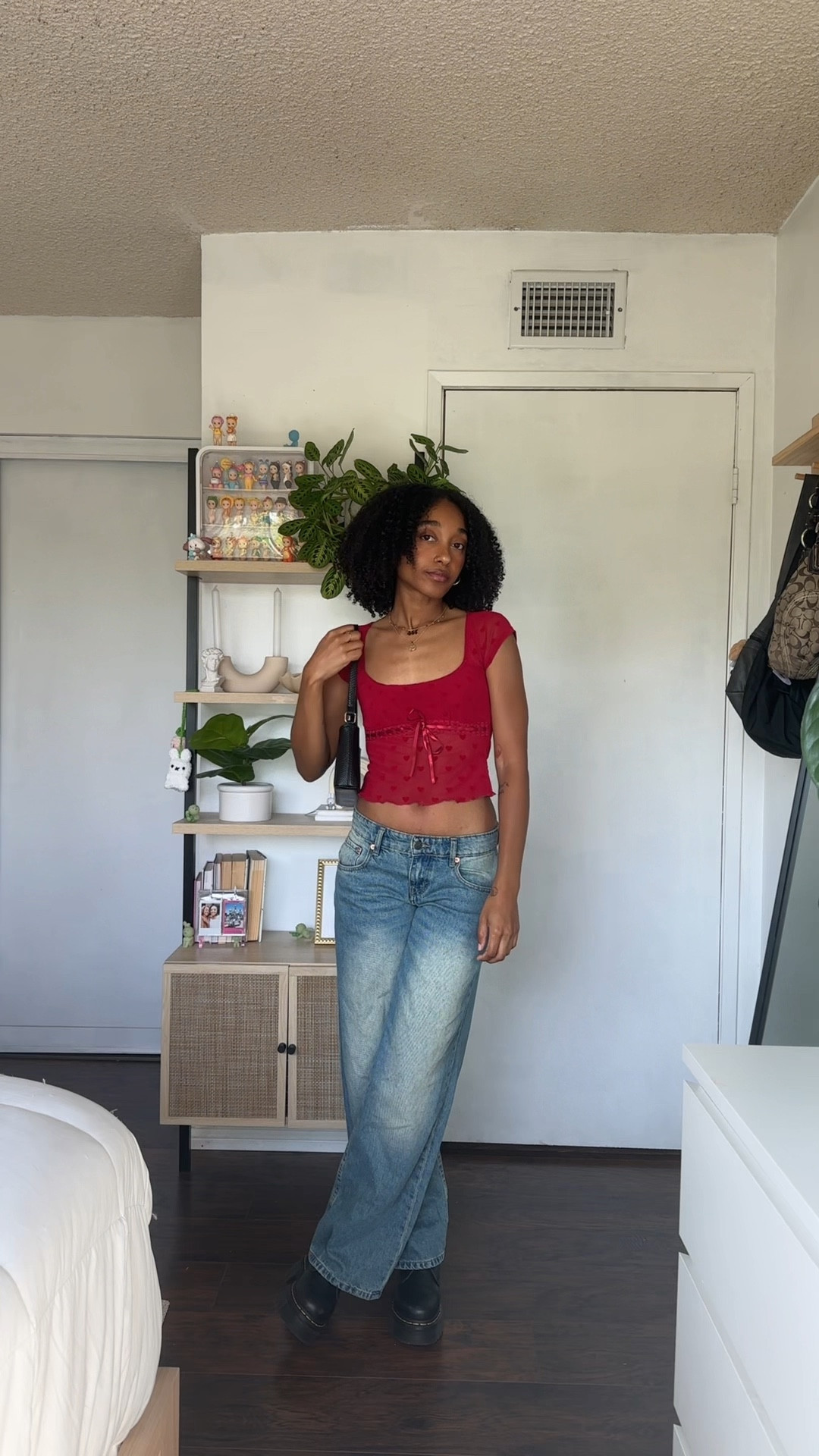 motel rocks ootd 🫶🏽💌

motel rocks, outfit of the day, low rise denim, loafers, dr martens, denim, crop top, mesh top, red, outfit inspo, outfit inspiration 

#LTKVideo