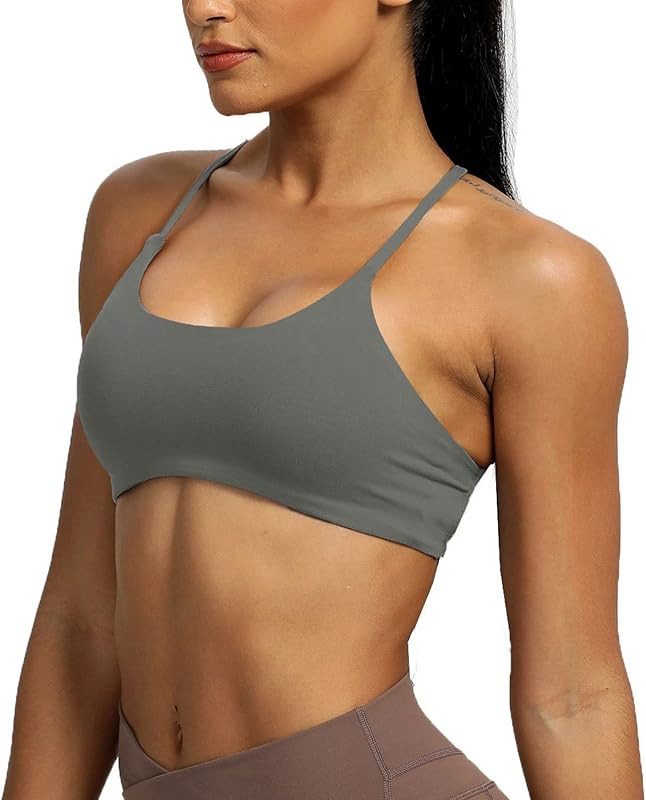 Women's Workout Sports Bras Fitness Backless Padded Ivy Low Impact Bra Yoga Crop Tank Top | Amazon (US)