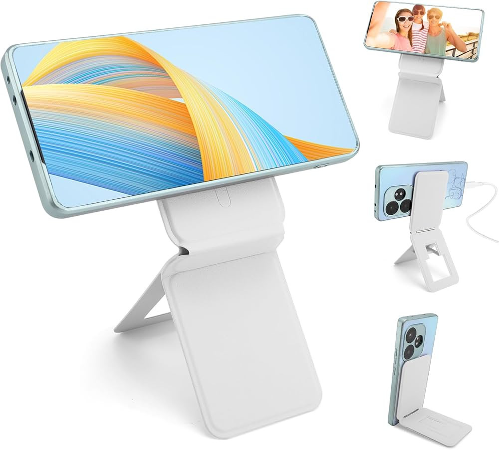 Phone Stand, Foldable Magnetic Phone Tripod, Angle Adjustment & Strong Magnets PU Leather Phone S... | Amazon (US)
