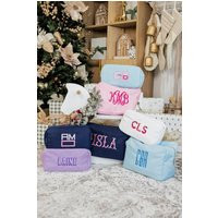 Embroidered Large Nylon Pouch // Personalized Makeup Bag, Custom Name Cosmetic Bridesmaid Gift, Gift For Mom, Travel Organizer | Etsy (US)