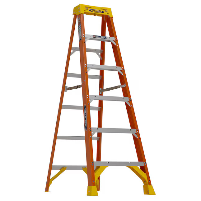 Werner NXT1A 6-ft ( 10-ft Reach Height ) Fiberglass Type 1A - 300 lbs. Load Capacity Step ladder ... | Lowe's