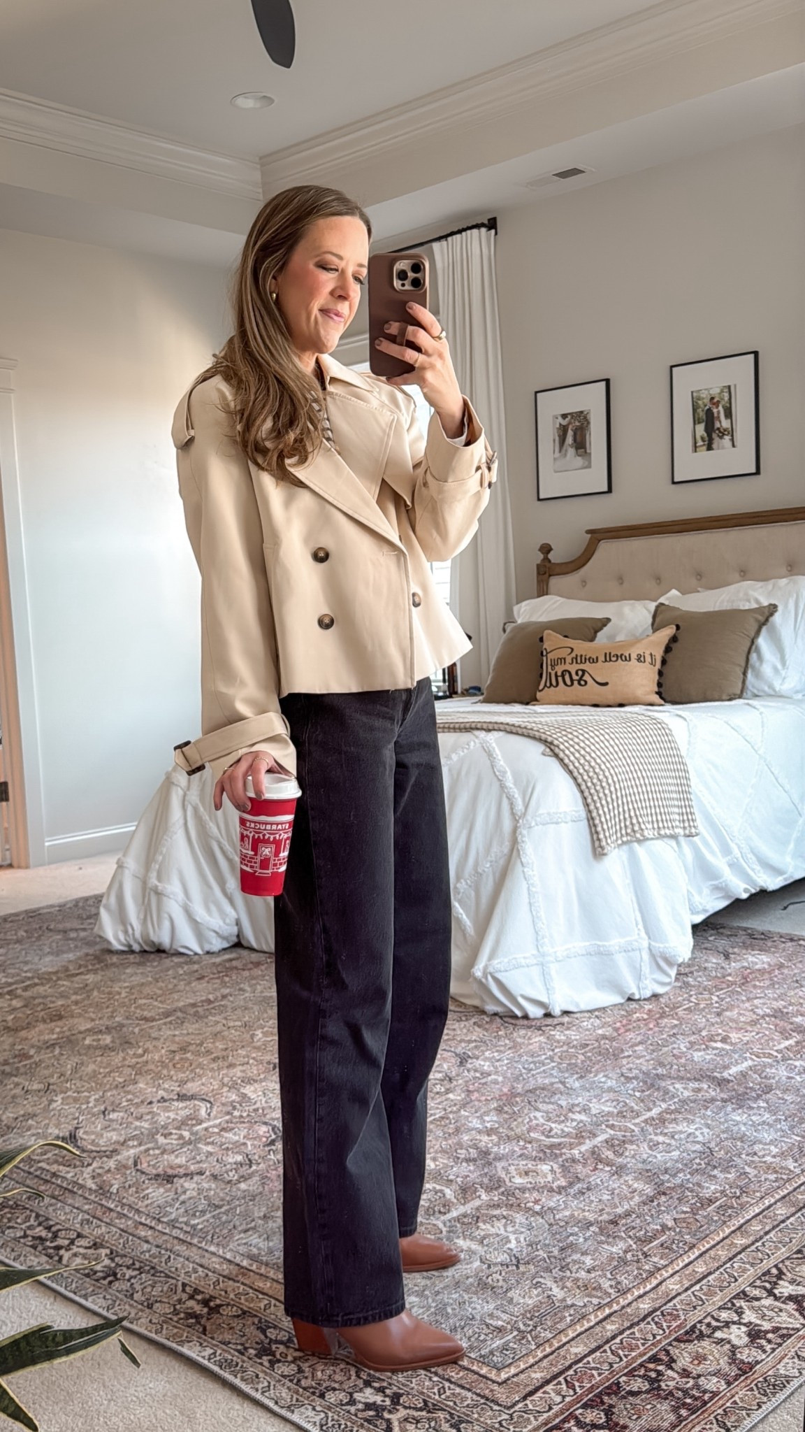 Coffee in hand, classic trench☕️
This cropped trench is the perfect mix of timeless and trendy — pairs so easily with black denim and heeled boots for a polished mom-on-the-go look.
Abercrombie high-rise jeans (25R) + Amazon trench + brown block-heel boots.

#falloutfitideas #LTKfall #quietluxury #capsulewardrobe #momstyle #amazonfashion #neutraloutfits #classicstyle #streetstyleinspo #coffeerunoutfit #linenandlightco


#LTKStyleTip 

#LTKFindsUnder100 #LTKWorkwear #LTKSeasonal