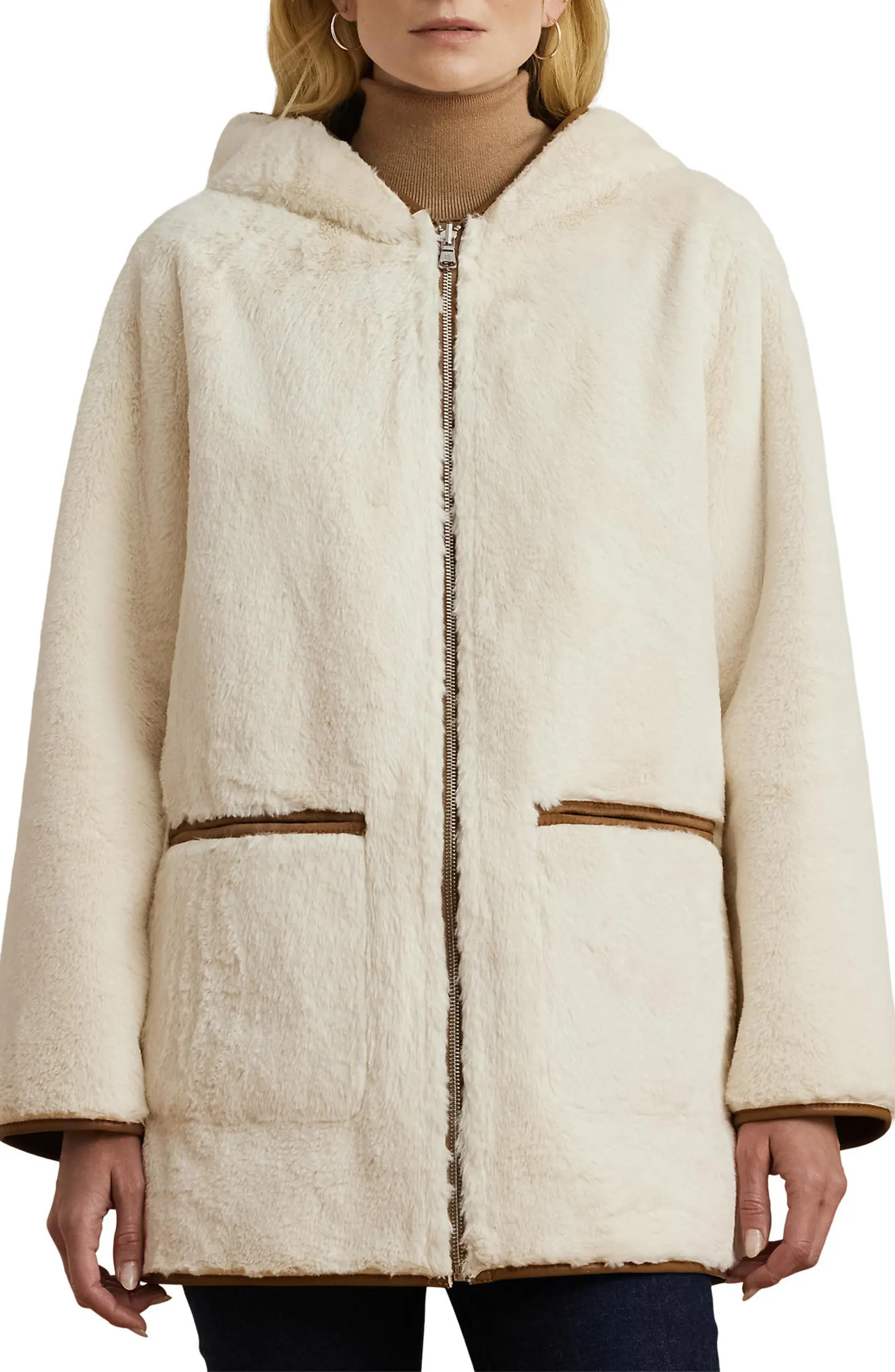 Reversible Hooded Faux Fur Coat | Nordstrom