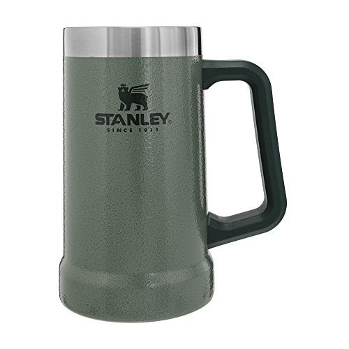Stanley Stay-Chill Beer Stein 24 oz | Heavy Duty Big Grip Handle | Beer Tumbler Drink Cup, Holds 2 Cans | Insulated Stainless Steel Party Mug | BPA-Free | Hammertone Green | Amazon (US)