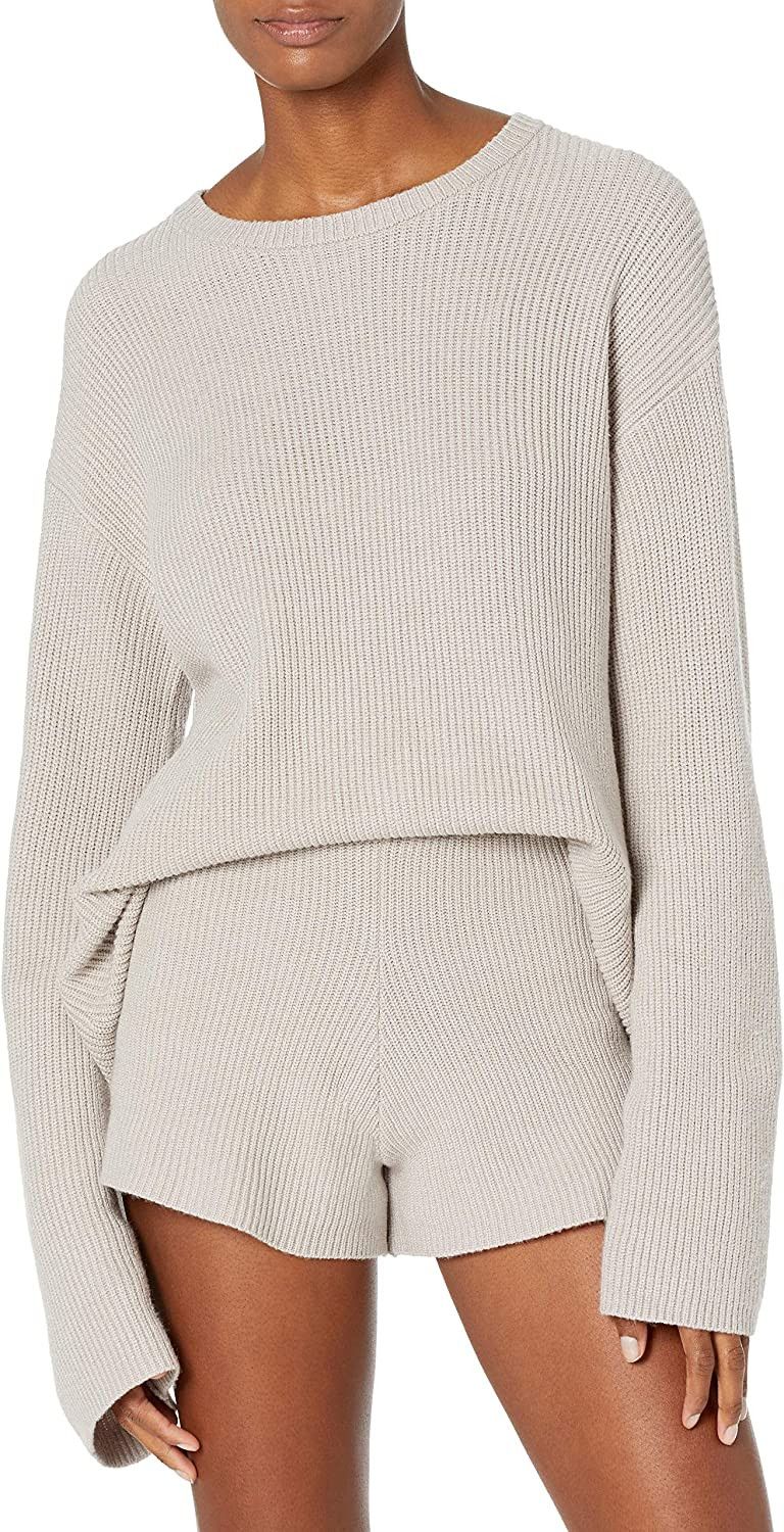 The Drop Damen Alice Gerippter Pullover mit Rundhalsausschnitt und Rückenschlitz Pullover-Sweate... | Amazon (DE)