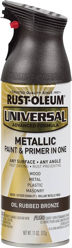 Rust-Oleum 249131 Universal All Surface Metallic Spray Paint, 11 oz, Oil Rubbed Bronze | Amazon (US)