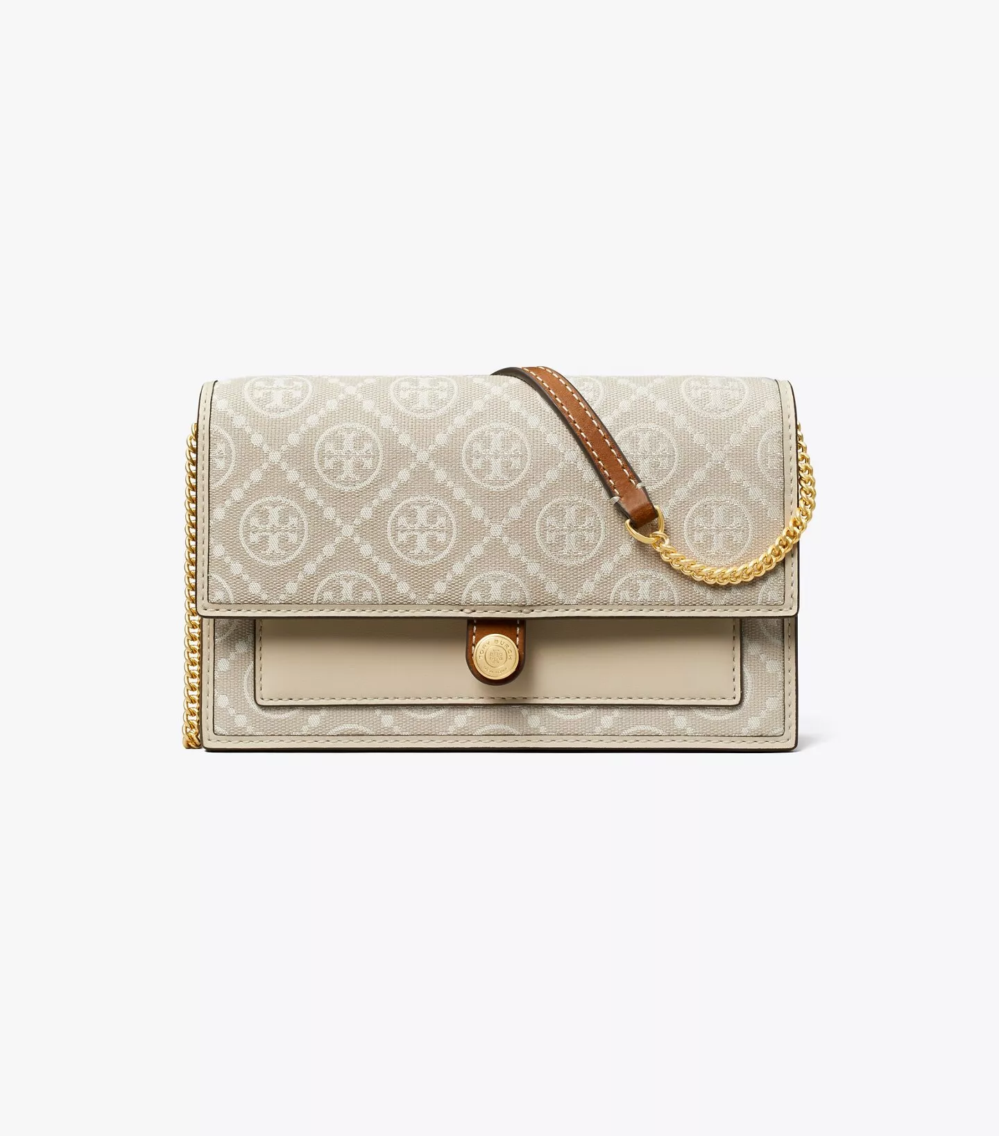 T Monogram Jacquard Chain Wallet: Women's Designer Mini Bags