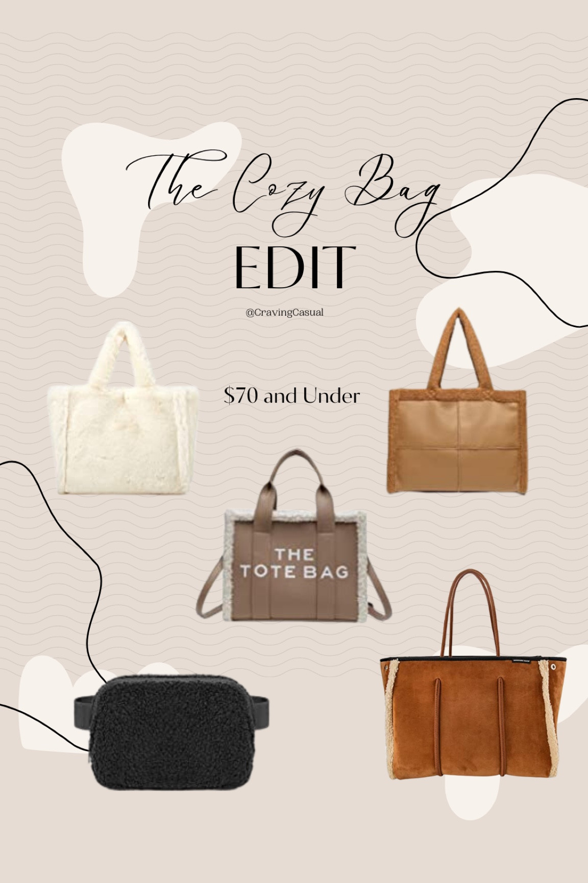 The Cozy Bag Edit 

#LTKSeasonal #LTKunder100 #LTKitbag