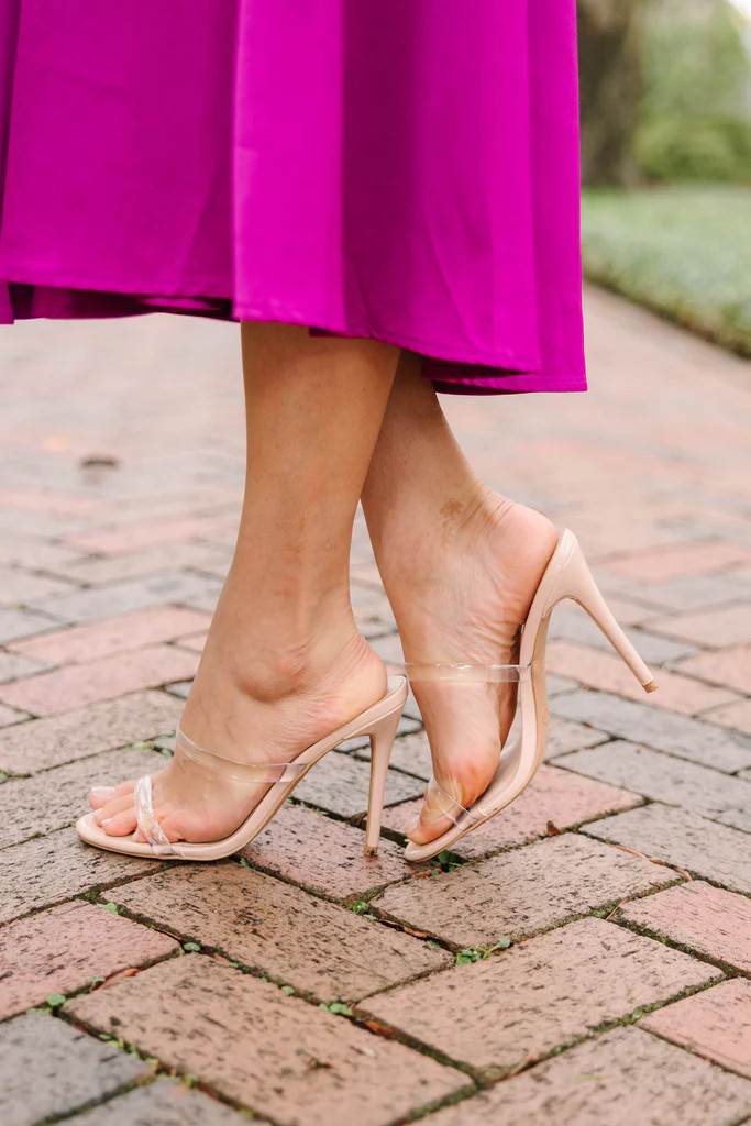 Take A Stand Nude Clear Strap Heels | The Mint Julep Boutique