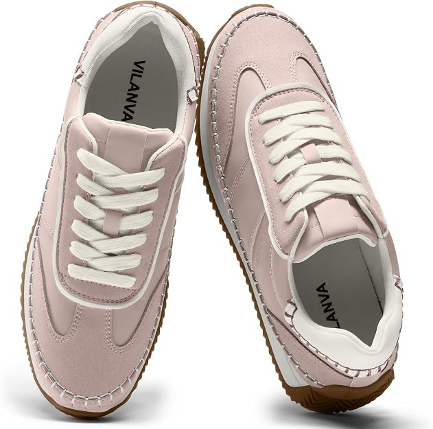 Vilanva Women's Fashion Sneakers Casual Tennis Shoes with Non-Slip Retro Gum Sole Ladies Walking ... | Amazon (US)