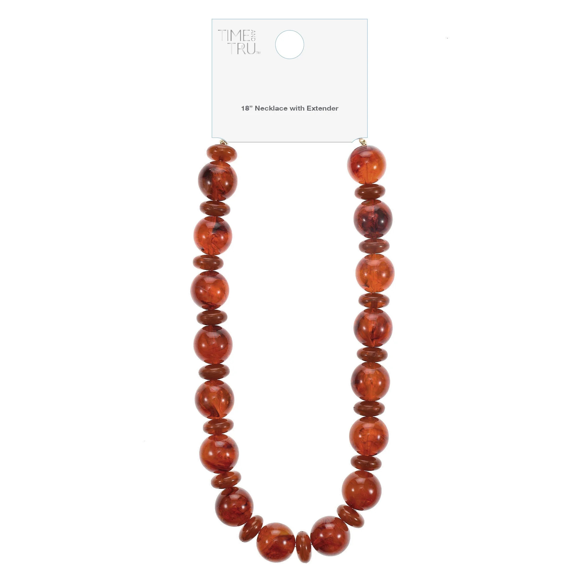 Time and Tru Brown Beaded Statement Necklace, 1 Piece | Walmart (US)