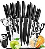 Stainless Steel Knife Set with Block - 13 Kitchen Knives Set Chef Knife Set with Knife Sharpener, 6  | Amazon (US)