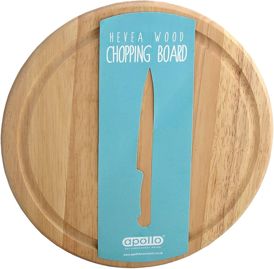 apollo THE HOUSEWARES BRAND Bread Board for Cutting, Chopping with Juice Groove, Hevea Wood, 25cm... | Amazon (UK)