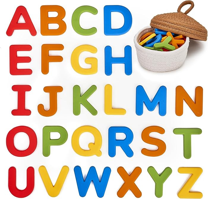 JoyCat Silicone Alphabet Magnetic Letters, 26 Uppercase ABC Fridge Magnets for Toddlers & Kids, P... | Amazon (US)
