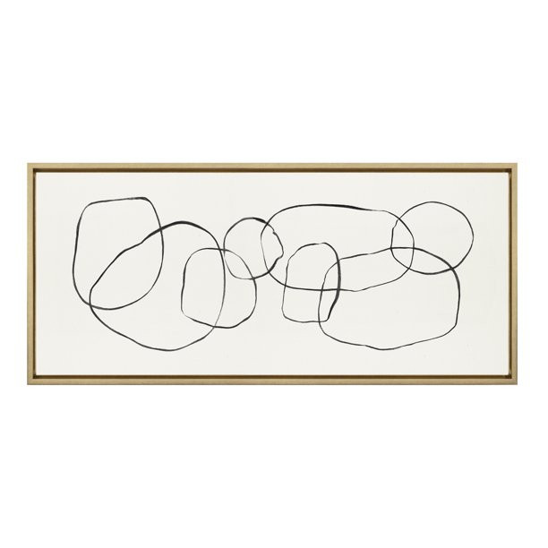 Kate and Laurel Sylvie Dancing Circles Framed Linen Textured Canvas Wall Art by Teju Reval of Sna... | Walmart (US)