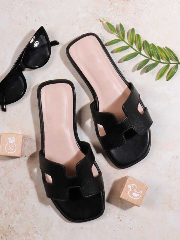 Mini mi Kids' Black Flat Sandal - Timeless Classic | SHEIN