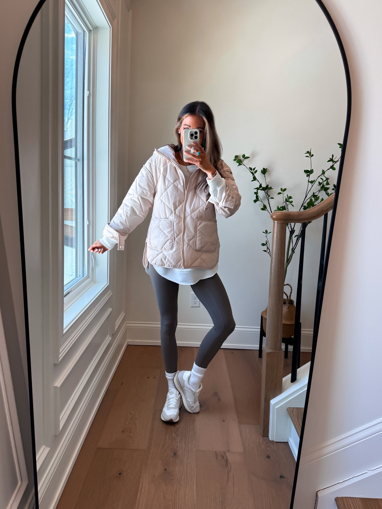 Wearing a small in the puffer jacket. Leggings fit true to size - I’m wearing a size xsmall

#LTKootd #LTKdayinmylife #LTKgrwm