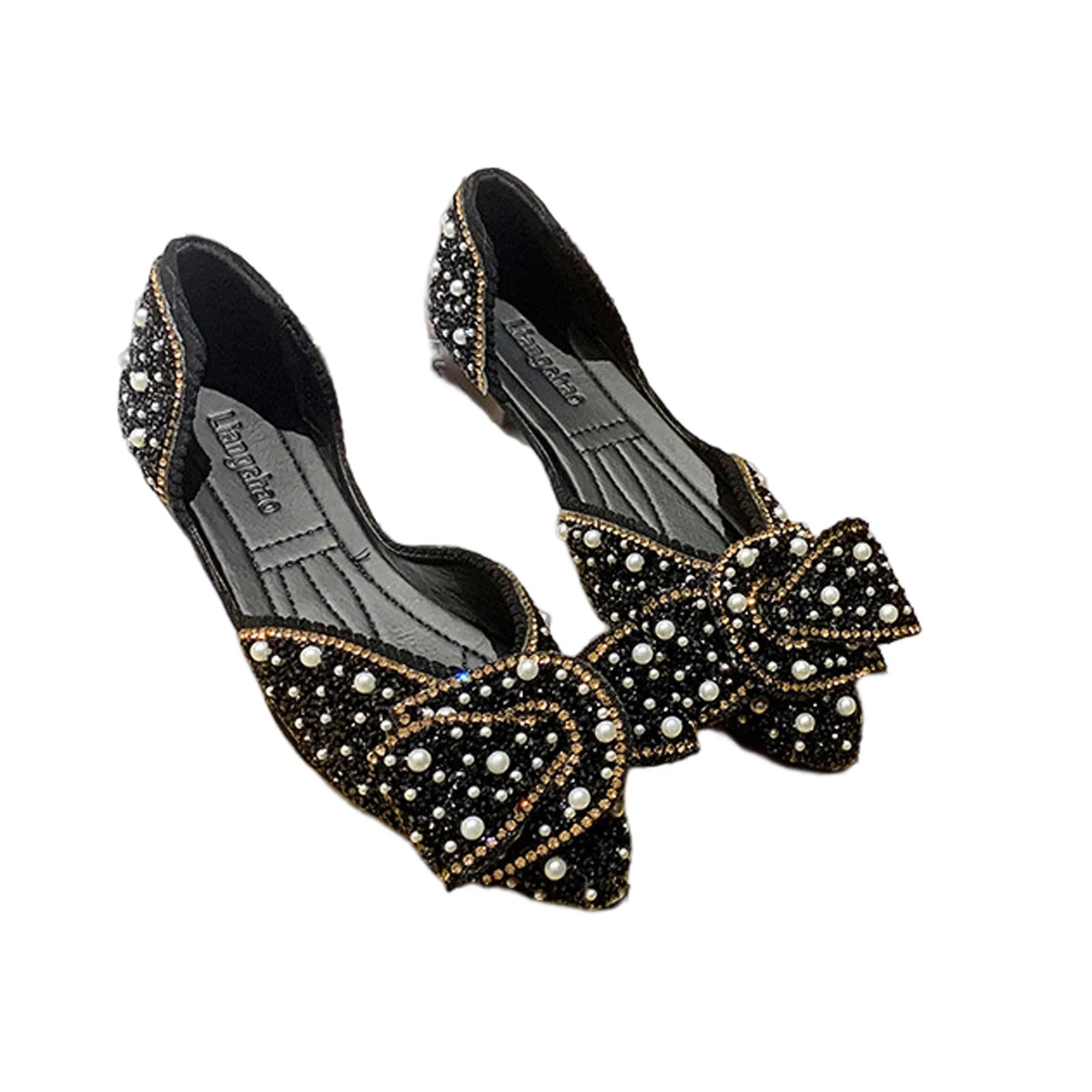 absuyy Womens Flats Shoes- Comfy Casual Fashion Bowknot Low Top Shoes Black Size 36 | Walmart (US)