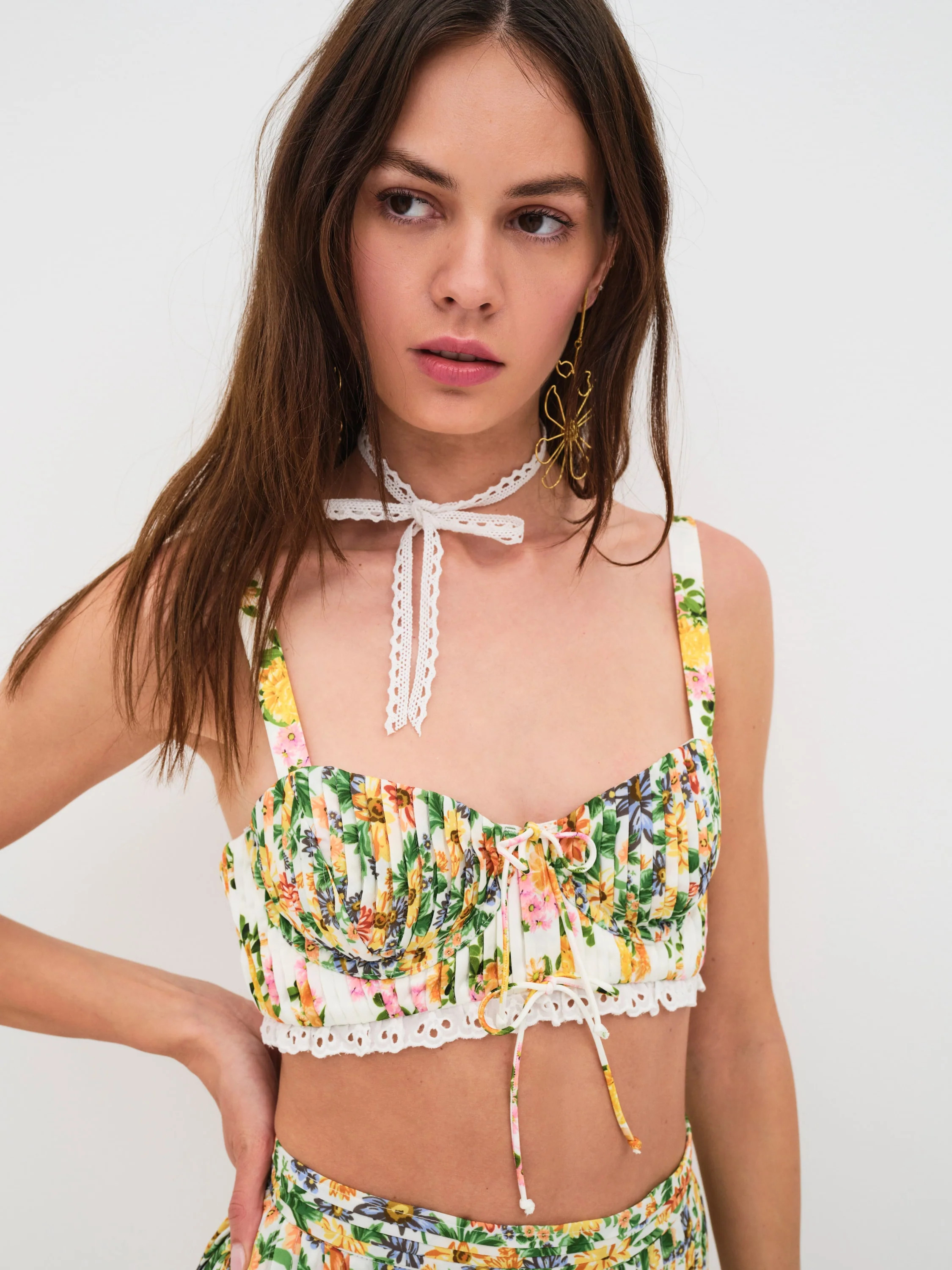 Rosalyn Crop Top — Green | For Love & Lemons