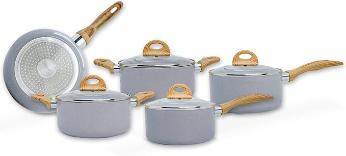 Brinox - Jogo de Panelas Ceramic Life 5 Peças Smart Plus com Fundo de Indução - Cinza Wooden | Amazon (BR)