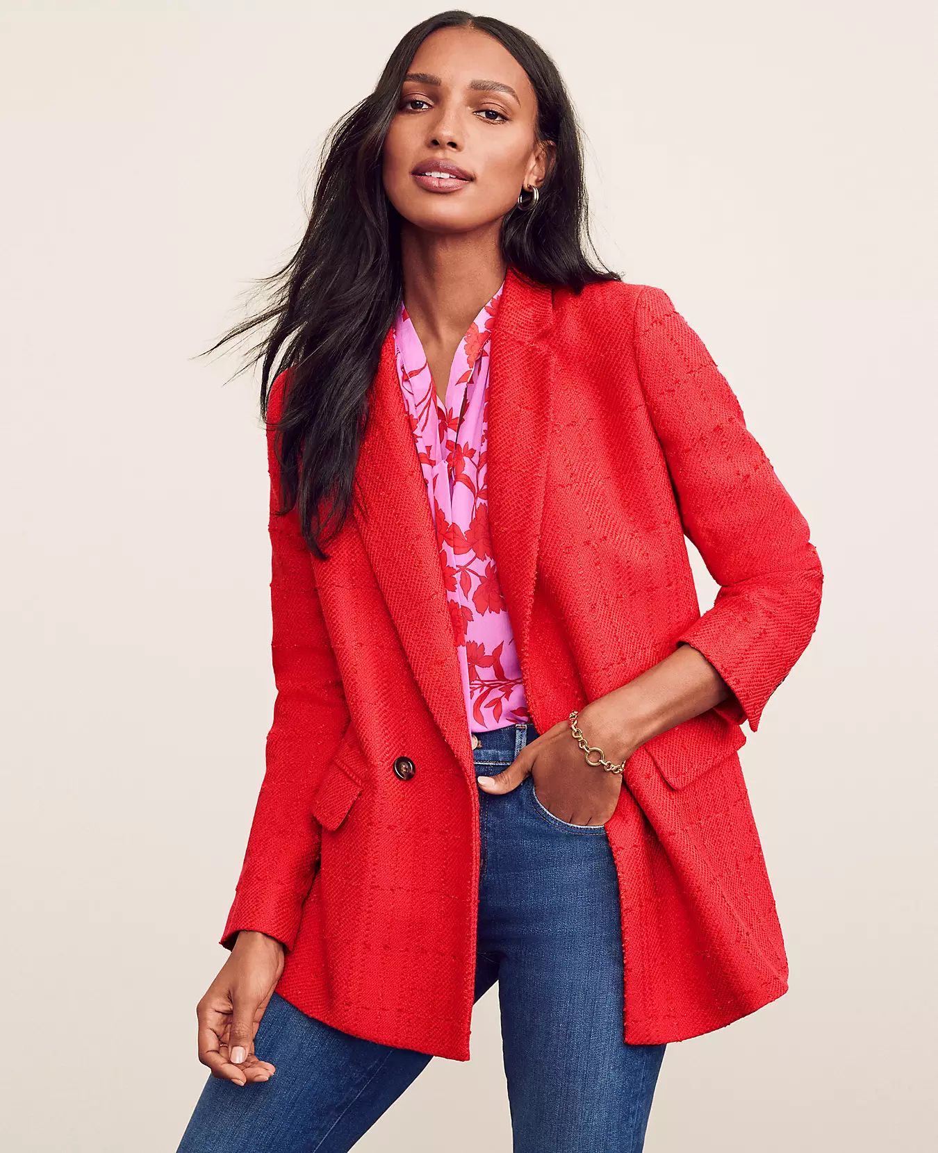 The Tweed Double Breasted Blazer | Ann Taylor (US)